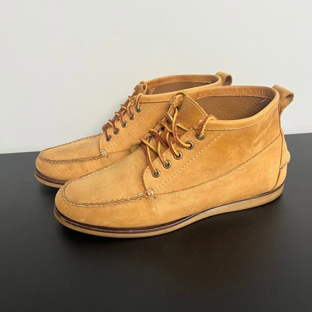 LL Bean Signature Mens Tan Leather Boots 281251 Size 10.5 D